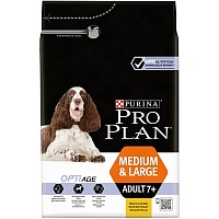 Сухой корм для собак старше 7 лет средних и крупных пород, курица с рисом, Purina Pro Plan Medium & Large Adult 7+ OPTIAGE
