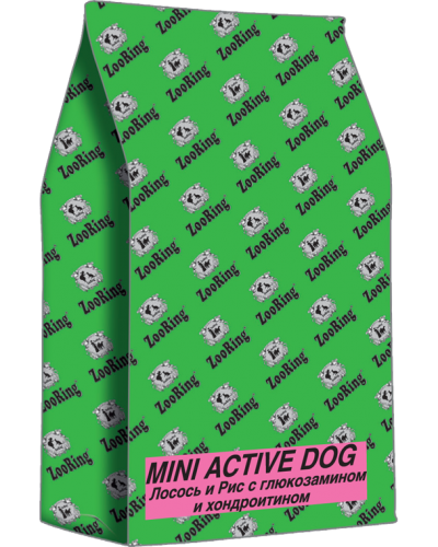 Корм для взрослых собак мини пород, Лосось и Рис с глюкозамином и хондроитином, ZooRing Mini Active Dog фото 3