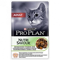 Консервы для взрослых кошек, кусочки с ягнёнком в желе, Purina Pro Plan Adult