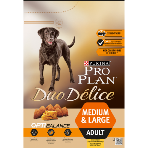 Сухой корм для взрослых собак, курица с рисом, Purina Pro Plan Duo Delice