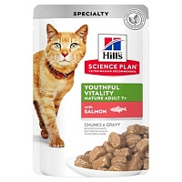 Консервы паучи для пожилых кошек с лососем, Hill's (Хиллс) Science Plan Youthful Vitality