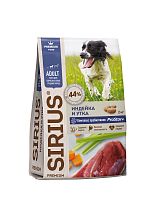 Сухой корм Сириус для взрослых собак средних пород (Индейка и Утка с овощами), Sirius